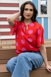 Seeking Lola Flamingo Spot Admired Blouse