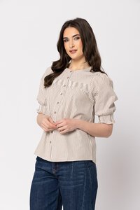 Seeking Lola Cedar Stripe Bountaneous Blouse