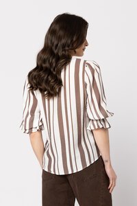 Seeking Lola Walnut Stripe Bobbie Blouse