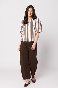 Seeking Lola Walnut Stripe Bobbie Blouse