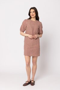 Seeking Lola Chestnut Check Fun Shift Dress