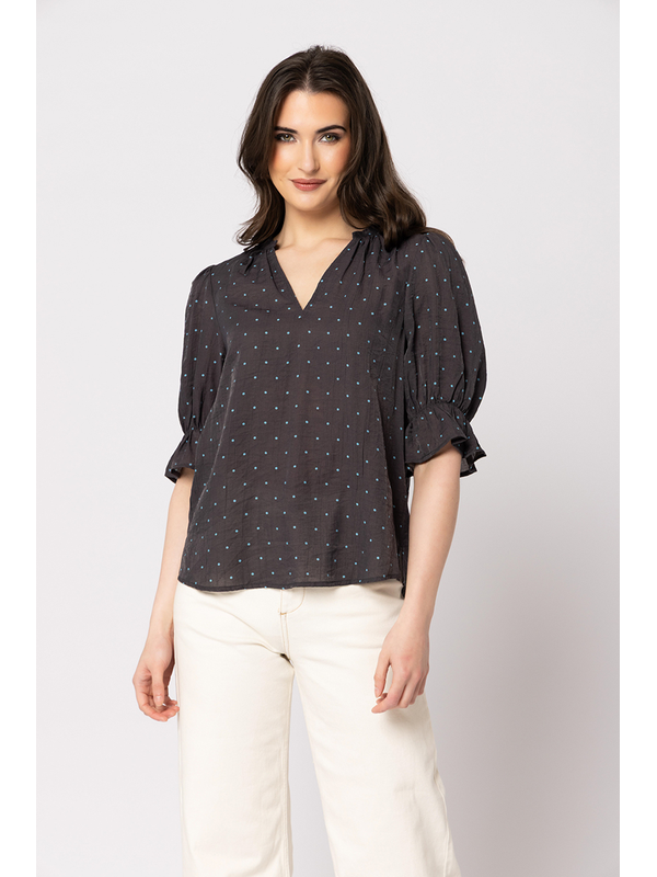 Seeking Lola Blue Brown Spot Honest Top
