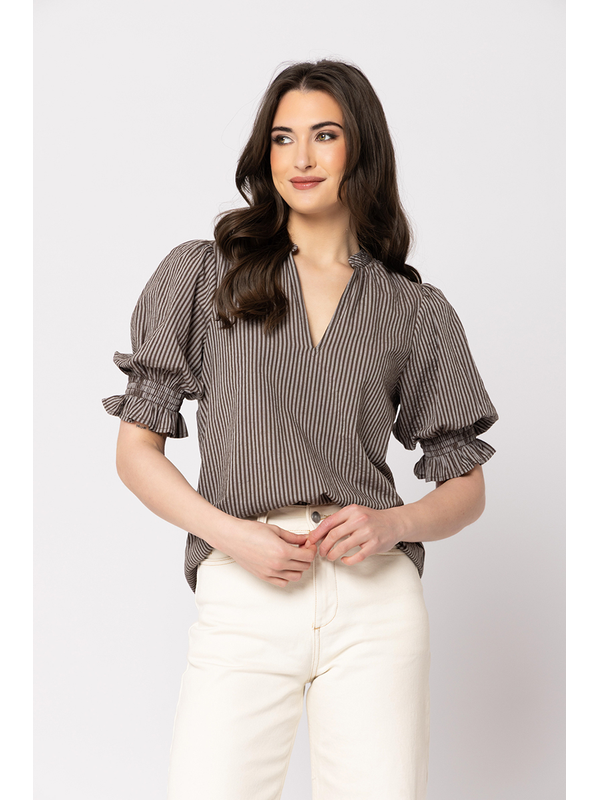 Seeking Lola Coffee Relaxed Butterfly Top