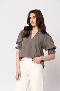 Seeking Lola Coffee Relaxed Butterfly Top
