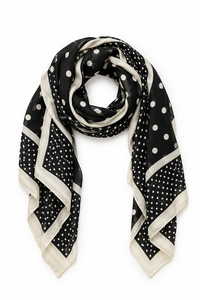 Ivys Black Polka Dot Square Scarf