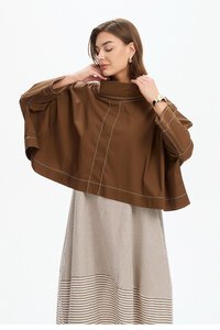Tirelli Funnel Neck Contrast Top