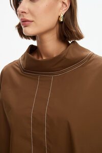 Tirelli Funnel Neck Contrast Top