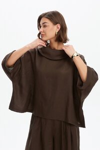 Tirelli Funnel Neck Boxy Top