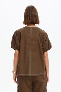 Tirelli Bishop Sleeve Contrast Top