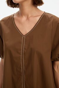 Tirelli Bishop Sleeve Contrast Top