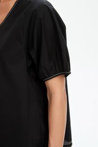 Tirelli Bishop Sleeve Contrast Top