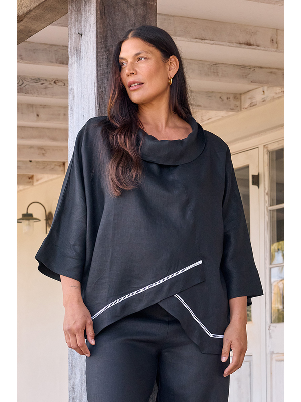 Tirelli Ladder Hem Cowl Neck Top