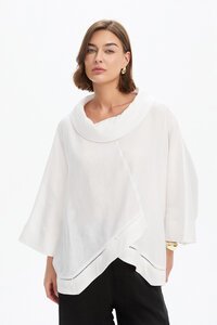 Tirelli Ladder Hem Cowl Neck Top