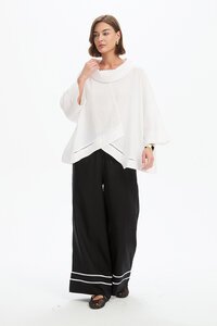 Tirelli Ladder Hem Cowl Neck Top