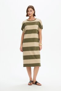 Tirelli Stripe Bubble Sleeve Dress