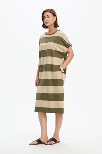 Tirelli Stripe Bubble Sleeve Dress