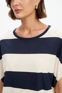 Tirelli Stripe Bubble Sleeve Dress