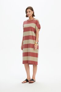 Tirelli Stripe Bubble Sleeve Dress
