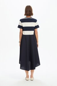 Tirelli Stripe Hanky Hem Combi Dress