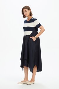 Tirelli Stripe Hanky Hem Combi Dress
