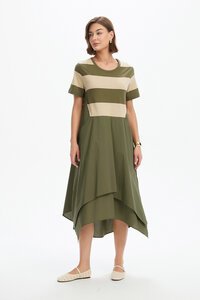 Tirelli Stripe Hanky Hem Combi Dress