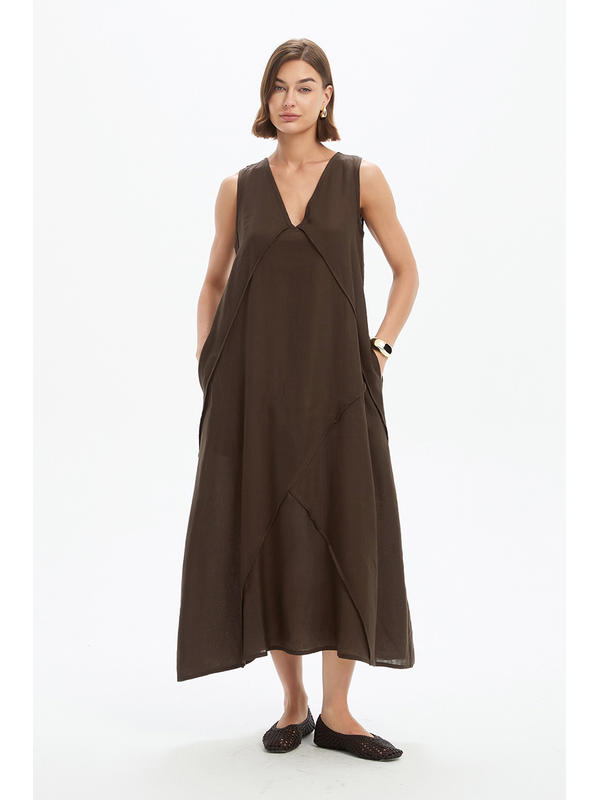 Tirelli Reverse French Seam Maxi Dress