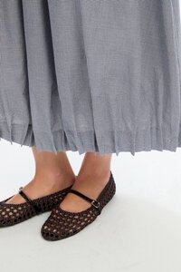 Tirelli Pintuck Hem Gingham Skirt