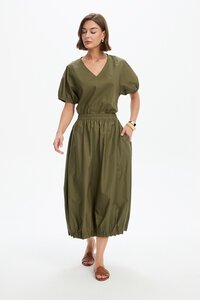 Tirelli Pintuck Hem Poplin Skirt