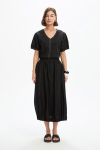 Tirelli Pintuck Hem Poplin Skirt