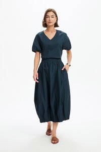 Tirelli Pintuck Hem Poplin Skirt