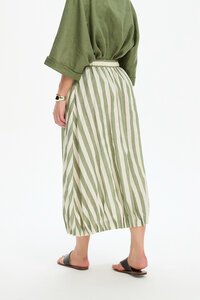 Tirelli Pintuck Hem Stripe Skirt