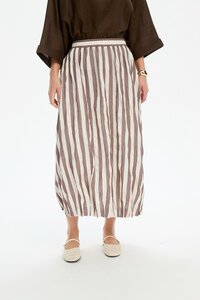 Tirelli Pintuck Hem Stripe Skirt