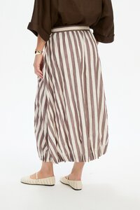 Tirelli Pintuck Hem Stripe Skirt
