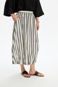 Tirelli Pintuck Hem Stripe Skirt