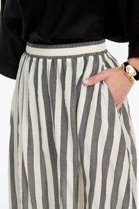 Tirelli Pintuck Hem Stripe Skirt