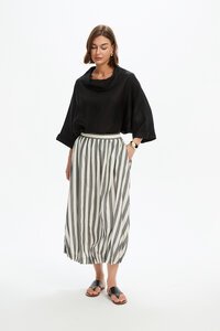 Tirelli Pintuck Hem Stripe Skirt