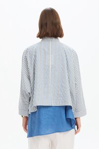 Tirelli Wide Crop Stripe Overshirt