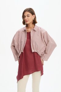 Tirelli Wide Crop Stripe Overshirt