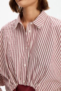 Tirelli Wide Crop Stripe Overshirt