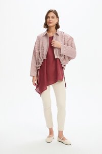 Tirelli Wide Crop Stripe Overshirt