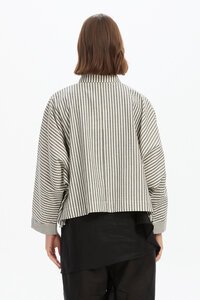 Tirelli Wide Crop Stripe Overshirt