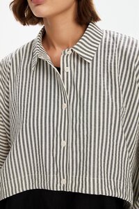 Tirelli Wide Crop Stripe Overshirt