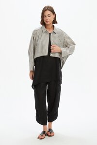 Tirelli Wide Crop Stripe Overshirt