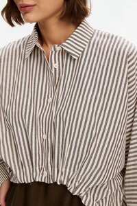 Tirelli Wide Crop Stripe Overshirt