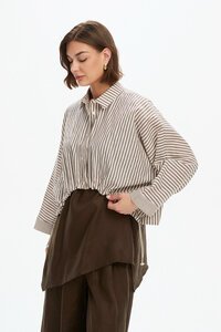 Tirelli Wide Crop Stripe Overshirt