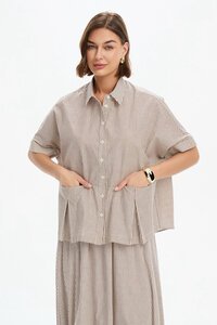 Tirelli Pleat Pocket Stripe Shirt