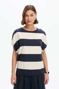 Tirelli Stripe Bubble Sleeve Tee