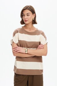Tirelli Stripe Bubble Sleeve Tee