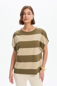 Tirelli Stripe Bubble Sleeve Tee