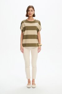 Tirelli Stripe Bubble Sleeve Tee